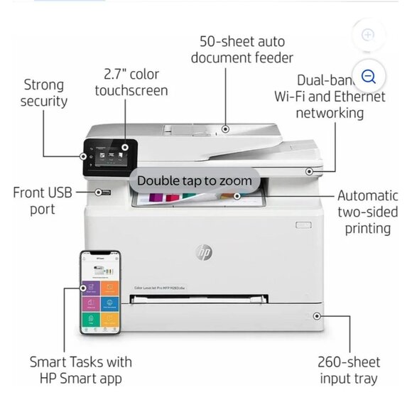 HP Laserjet Pro MFP M283cdw All-in-One Wireless Color Printer - Picture 2 of 3